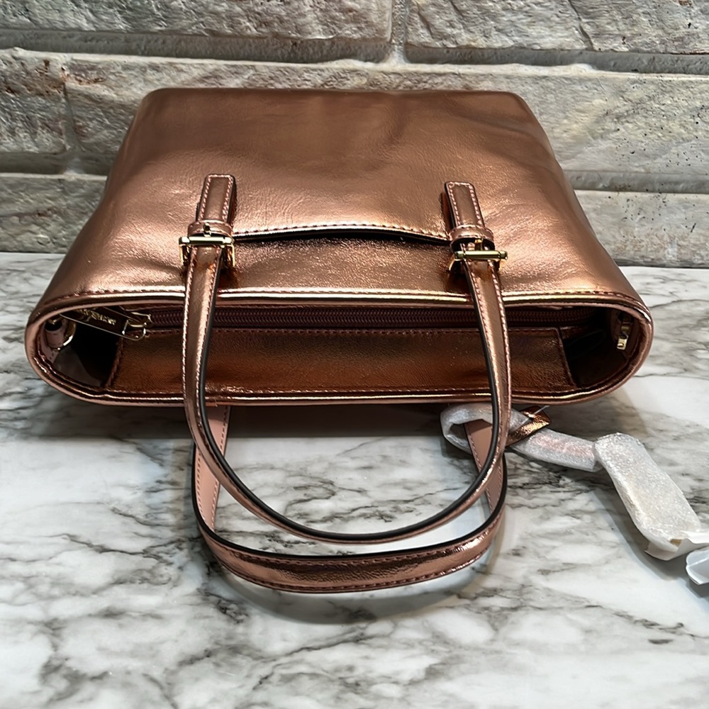 Michael Kors Jet Set Travel Extra-Small Metallic Top-Zip Tote Bag NWT - Picture 16 of 16